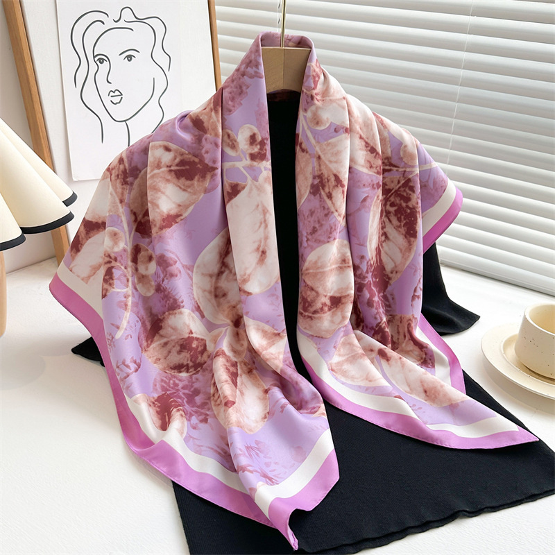 Scarf Silk Square - Retro 90cm dicetak syal persegi besar