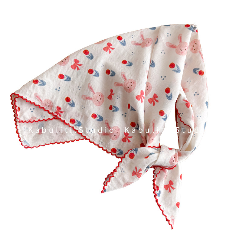 Syal Persegi Katun Linen 58 Cm - Face Scarf Mask ulasan dan harga